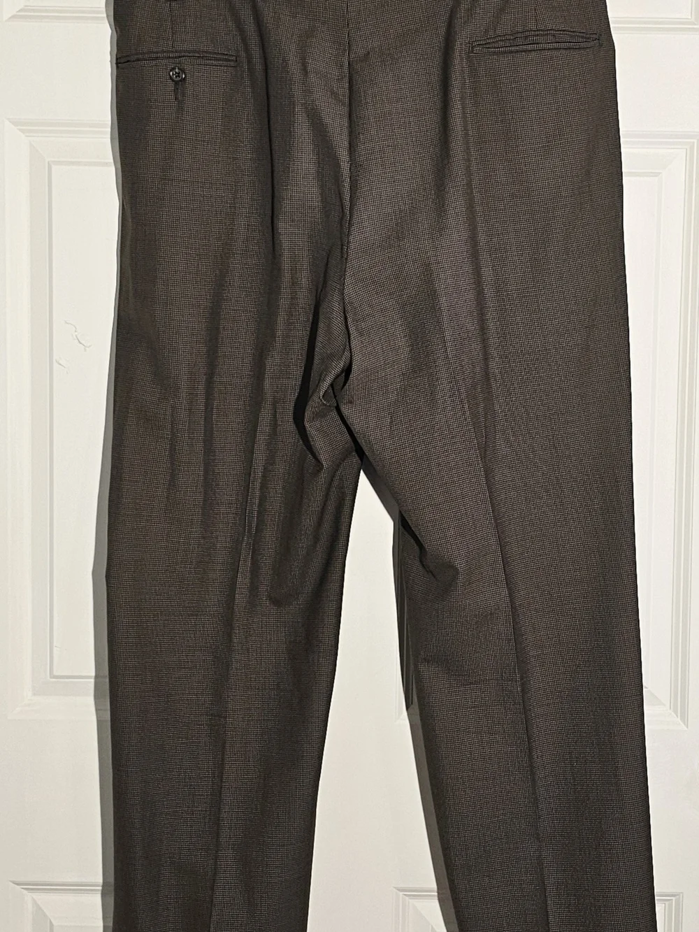 Jos A Bank Business Express Custom Fit 46L Brown Houndstooth Check Pure WoolSuit